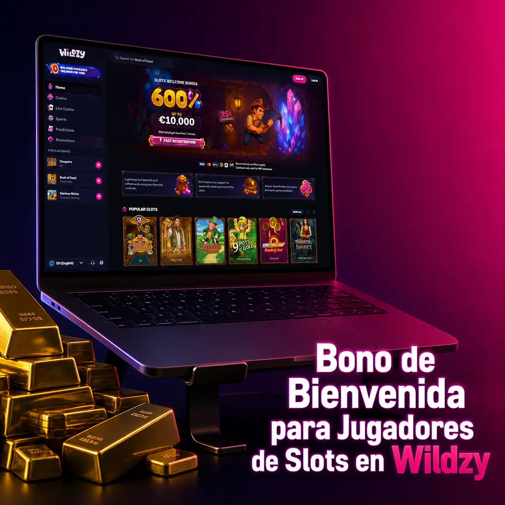 Bono de bienvenida Wildzy: 600% hasta 10.000 EUR en tragaperras con depósito mínimo de 20 EUR