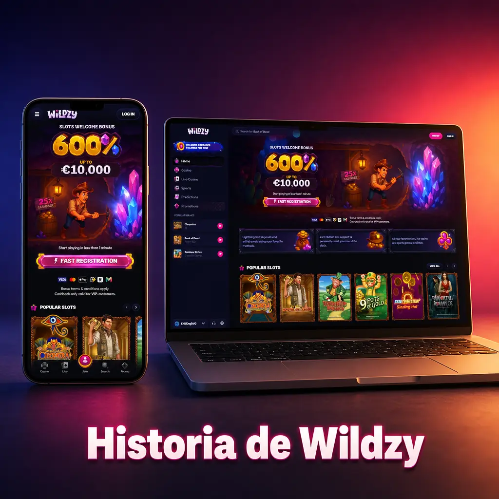 Logotipo e historia de Wildzy, casino online fundado en 2024 con sede en Chipre y licencia de Curazao