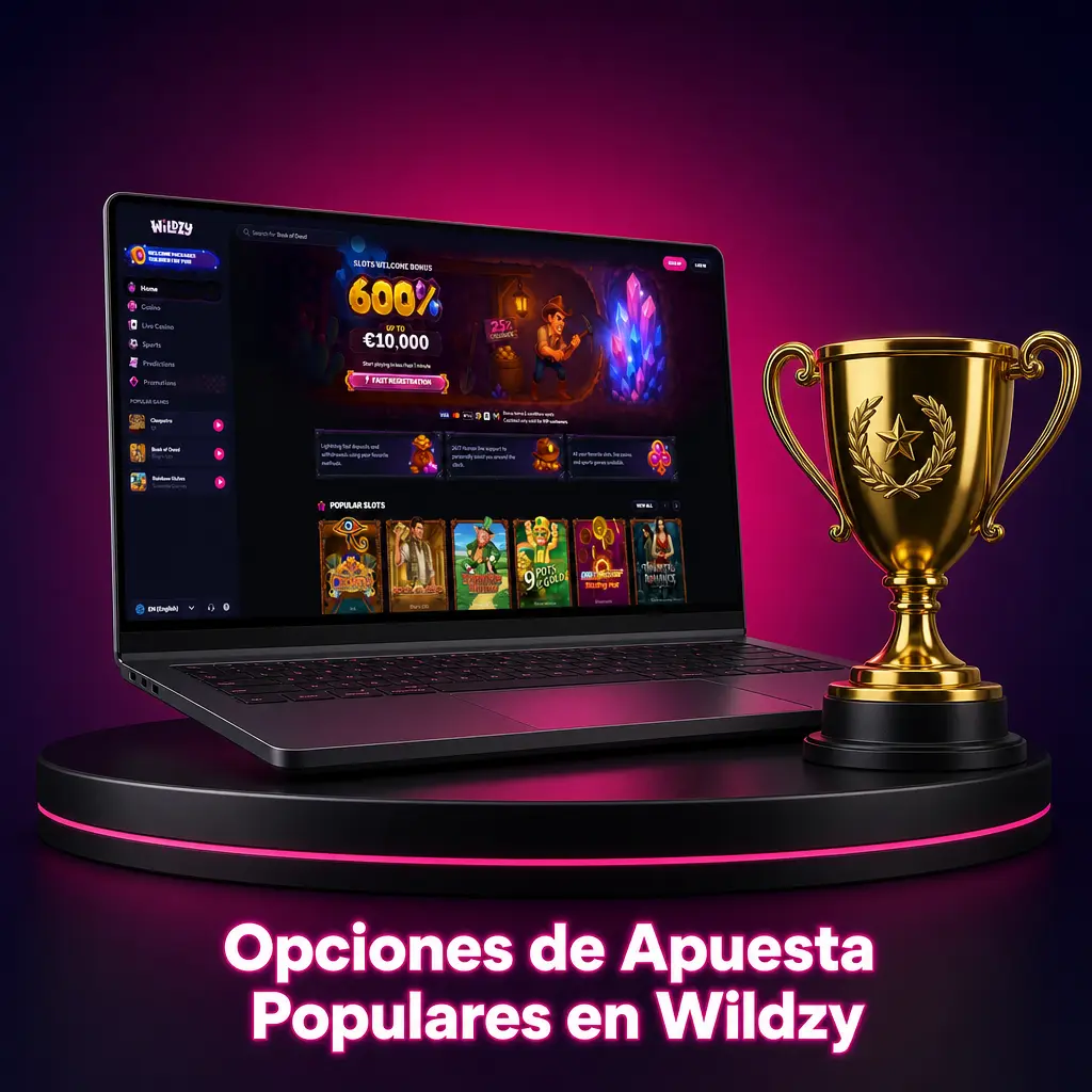 Opciones de apuesta en Wildzy: prematch, en vivo, combinadas, futuras y hándicap para jugadores en España