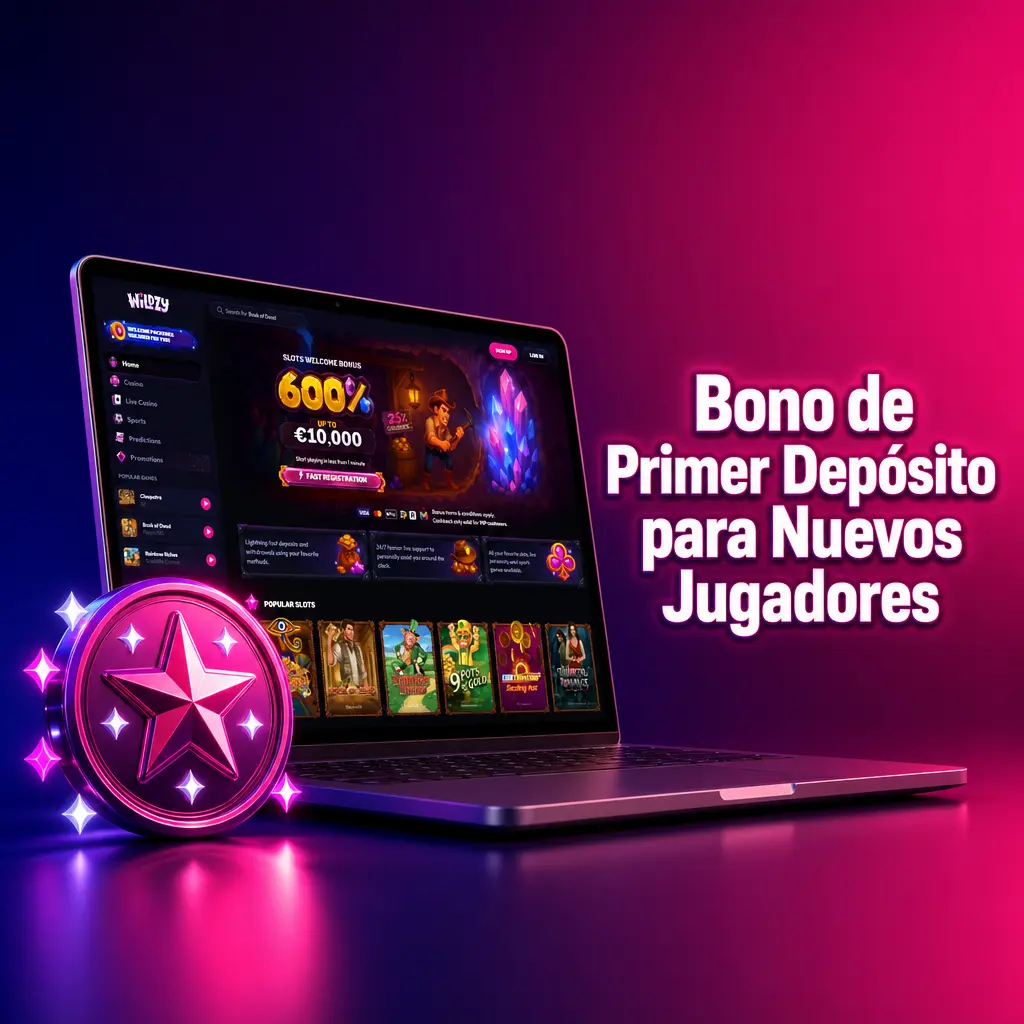 Bono de bienvenida 600% hasta €10.000 en primer depósito para slots en Wildzy Casino