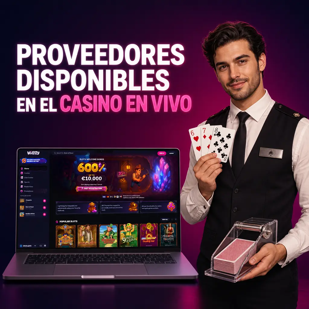 Proveedores Evolution y Pragmatic Play Live en casino en vivo de Wildzy con mesas en español